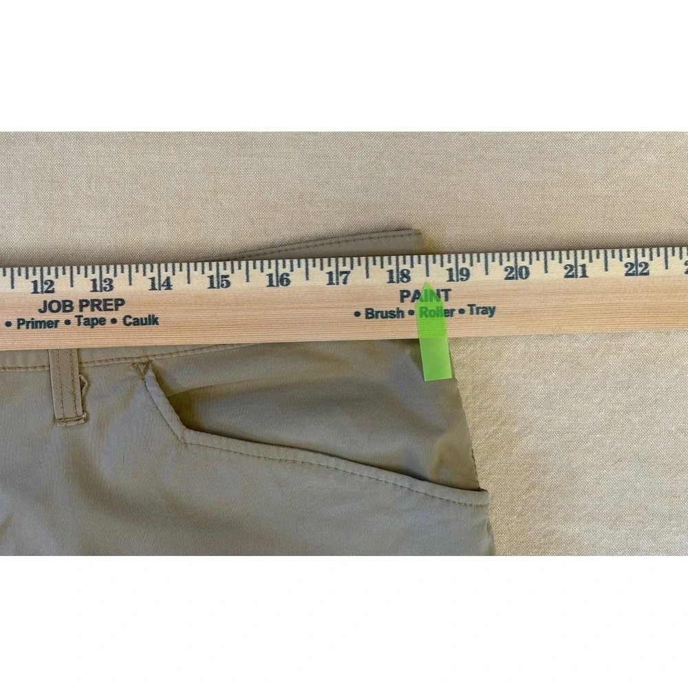 Eddie Bauer Mens 37x29 Khaki Lightweight Outdoor Hiking Pants Nylon‎ Spandex Zip